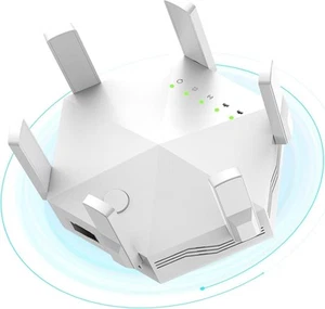 Amplificateur d'extension Wifi le plus récent pour la maison, puissant amélioré 6 antennes.UK Plug - Photo 1/7