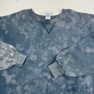 Vintage Champion Sweatshirt Erwachsene XL blau bleichgefärbt Rundhals Pullover unbedruckt - Bild 1 von 11