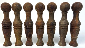 Acabados de valla de hierro fundido antiguos - Tapa de bola tradicional 4" - LOTE DE 7 - Imagen 1 de 4