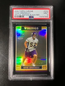 2006 Topps Chrome SE Black Refractor #232 Chad Greenway #'d 114/199 PSA 9 POP 1 - Picture 1 of 2