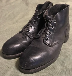 vintage BILTRITE “MB” (12-75) BLACK LEATHER WORK SHOES w/STEEL TOE MEN’S 7.5 R - Picture 1 of 8