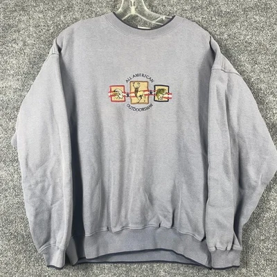 Sudadera deportiva vintage MC para hombre grande azul todo americano al aire libre naturaleza años 90 Foto 1 de 4