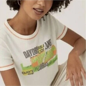 Daydreamer Ransom Note Shrunken Tee Graphic Band Records Vintage White 1X NWT - Picture 1 of 8