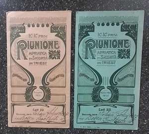 INSURANCE BOOKLETS RIUNIONE ADRIATICA DI SICURTA IN TRIESTE FROM 1900's - Picture 1 of 16