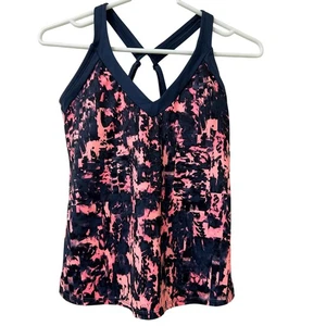 Nike Damen Gr. Small Fire V-Ausschnitt Tankini Badeanzug Oberteil Pink Gaze wattiert bescheiden - Bild 1 von 5