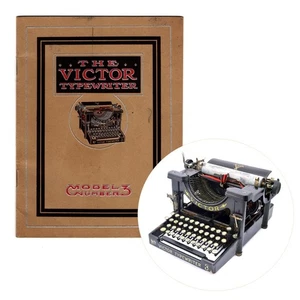 ORIGINAL Victor Model No 3 Typewriter Trade Catalog History Vtg Antique - Picture 1 of 6