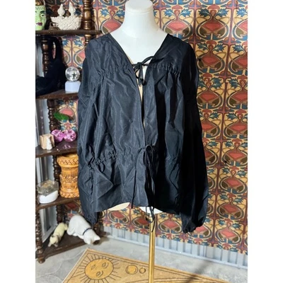 Boohoo Black Tie Front Blouse US 18 UK 22 Sheer Lightweight Top - Image 1 of 3