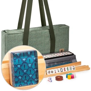 American Mahjong ATLANTICA Stoffkoffer Racks Drücker Windmünzen TC-AF009-A Neu - Bild 1 von 9