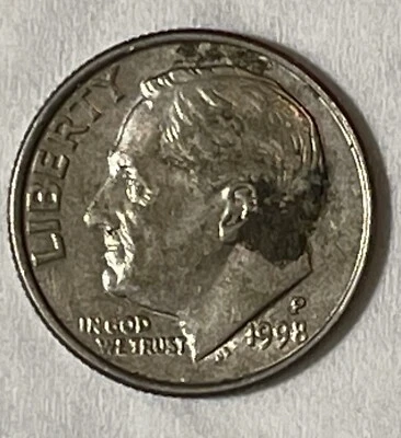 1998 P Dime L-Die Chip,band Errors, In God We Trust, DDO DDR - Image 1 of 4
