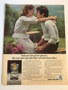 Vintage 11X8 Print Ad Puerto Rican Rums 1976 Couple Enjoy Rum and Club Soda - Picture 1 of 1