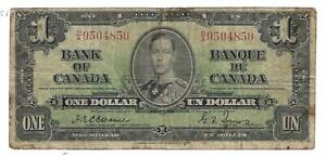 Canada - Old 1 Dollar Note (Osbourne sign 1937 - P58a - FINE