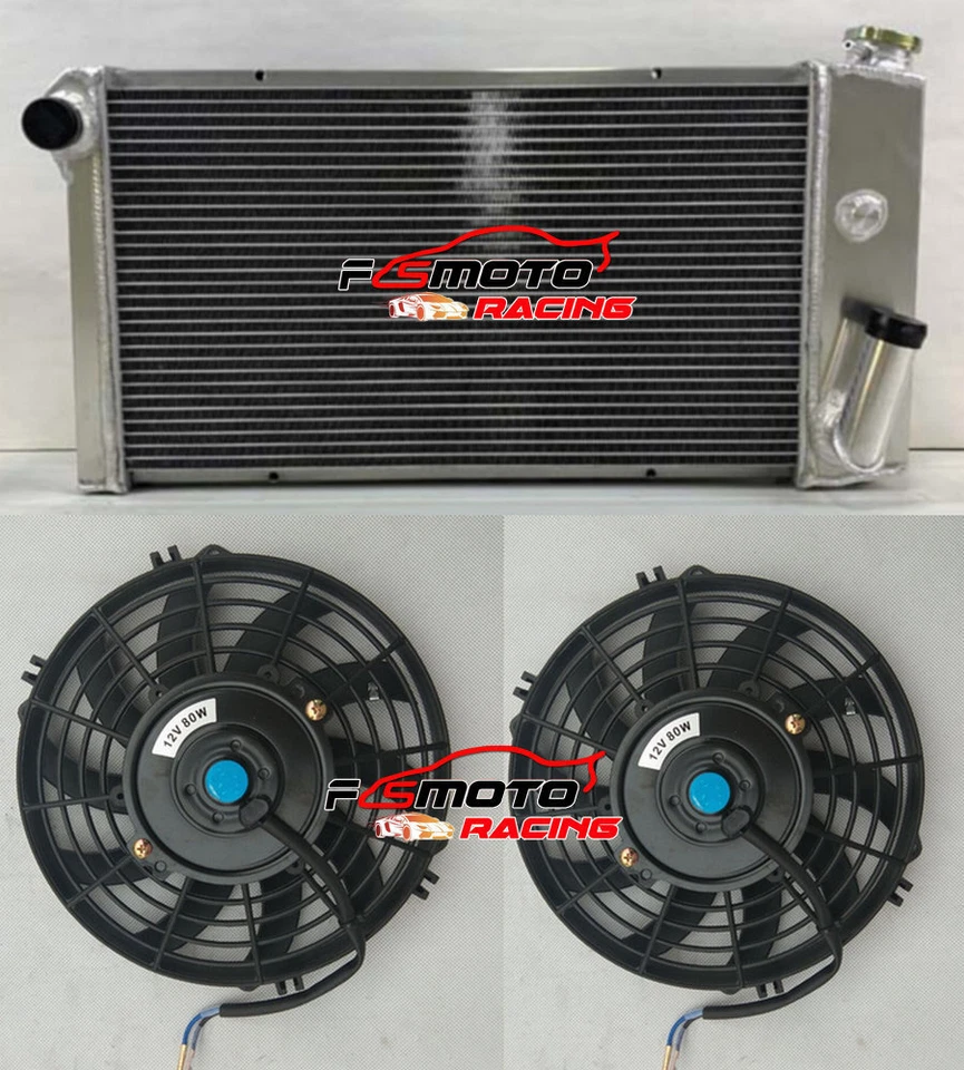 Aluminum Radiator+Fans For 1971-1977 Chevy Vega 1975-1976 Pontiac Astre 2.3L AT - Image 1 of 4