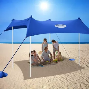 Beach Tent Canopy Sun Shade Portable 7×7FT, Large Wind Resistance - Picture 1 of 9