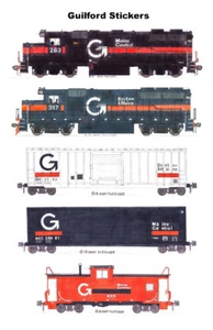 5 pegatinas individuales Andy Fletcher Guilford Transportation - Imagen 1 de 1