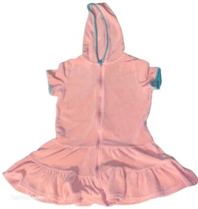 Cat & Jack Girls Full Zip Hooded Short Sleeve French Terry Swim Cover Up S 6/6X - Picture 1 of 4