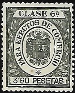 SPAIN TRADE BILLS AND SECURITIES STAMP  - Picture 1 of 1