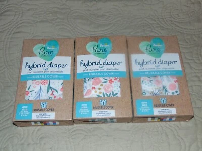 批量 三只 PAMPERS 纯可重复使用 混合尿布盖 - 8-35 磅。 - 0-30 MOS — 第 1/2 张图片