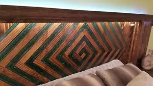 Luxury Green Epoxy Resin Bed Headboard, King Bed Headboard, Home Decors - Picture 1 of 4