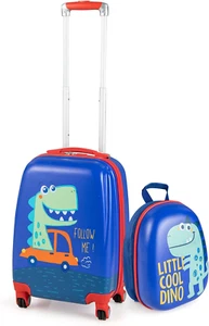 Kinderkoffer Jungen Mit Rucksack 18"+12", 2 TLG. Kinderkoffer Set, Trolley Dinos - Bild 1 von 7