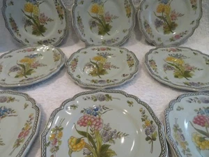 9 assiettes à dessert faience Charolles Artistique Molin pottery dessert plates - Picture 1 of 10