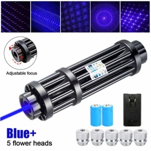Blue Burning Laser Pointer Visible Beam Dot Light& Battery& Charger - Picture 1 of 13