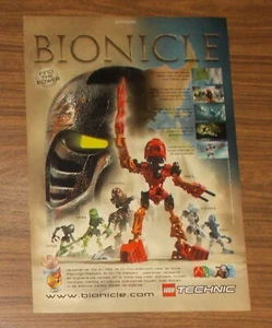 Seltene Werbung LEGO Bionicle Tao Mata 8334 Tahu 8531 Pohatu 2001 - Imagen 1 de 1