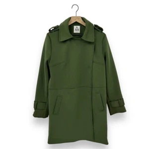 UNIF Neo Green Trench Coat Snap Button Size Medium - Picture 1 of 11