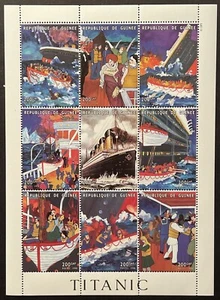 GUINEA TITANIC STAMPS SHEET 1998 MNH TITANIC ART OCEAN LINER CRUISE SHIP BOAT - Picture 1 of 1