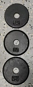 3 Black 2½ lbs Gym Weight Plates 2.5lbs - Picture 1 of 6