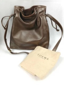 LOEWE Flamenco Shoulder Bag Bronze Leather Edge Wear from Japan Rare - Picture 1 of 12