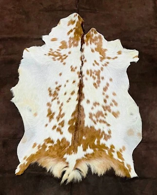 Dual Color Goat Hide, Real Leather Fur, Nordic Summer Coat, Animal Skin Pelt - Image 1 of 4