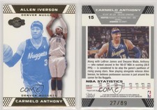 2007-08 Topps Co-Signers Gold Blue /89 Allen Iverson Carmelo Anthony #15.2 HOF