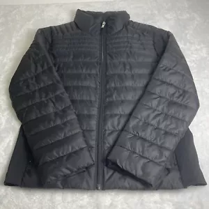Cavalini Originals Black Puffer Jacket Women's Petite M Full Zip Tailored - Picture 1 of 8