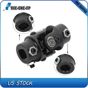 Single Universal Steering U-Joint Shaft 11/16-36 Spline X 3/4 inch DD Black - Picture 1 of 15