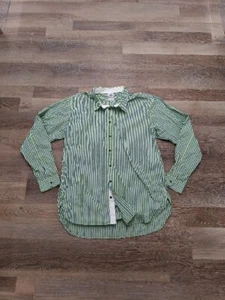 Barbour × Norton & Sons Button Down Striped Green Blue Oxford Long Sleeve XL - Picture 1 of 7