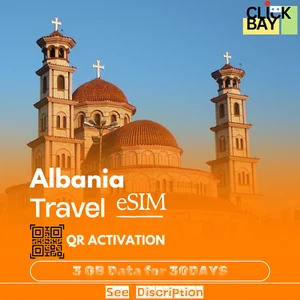 [eSIM] Albania Travel e-SIM haute vitesse 3 Go 4G/5G données pendant 30 jours (données uniquement). - Photo 1 sur 7