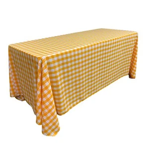 LA Linen Polyester Checkered 90 by 156-Inch Rectangular Tablecloth. Made in USA - Picture 1 of 9