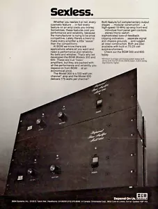 vintage BGW SYSTEMS POWER AMP RIVISTA STAMPA ANNUNCIO Modello 300 600 Sexless Pinup - Foto 1 di 1