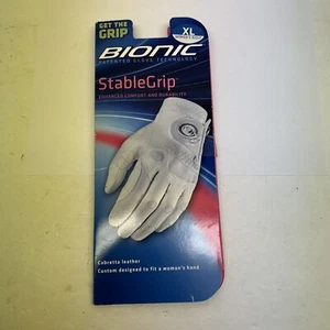 BIONIC STABLEGRIP WOMENS GOLF GLOVE RIGHT HAND XL WHITE CABRETTA LEATHER NEW NWT - Picture 1 of 3