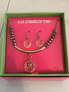 Liz Claiborne Necklace And Earring Set Letter K One size Ret$18(5hmbx-59-3) - Picture 1 of 4