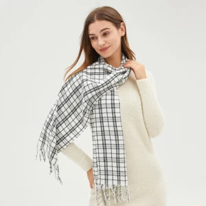 OH! Women's Warm Scarves Tartan Plaid Scotland Striped Shawl Tassel Winter Wraps - Picture 1 of 11