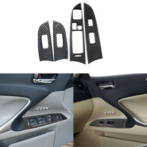 Real Carbon Fiber Window Switch Panel Cover Fits FOR LEXUS IS250 IS350 2006-2010