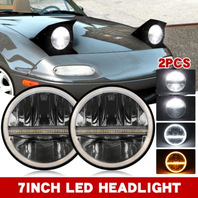 Für 90-97 Mazda Miata MX-5 7'' LED Scheinwerfer Blinker Fernlicht E-Zertifiziert - Bild 1 von 4