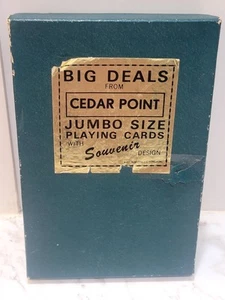 Vintage Cedar Point Jumbo Playing Cards Novelty Souvenir Made In Hong Kong W Box - Picture 1 of 6