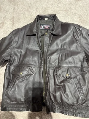 Chaqueta de bombardero de cuero PGA Tour Partners Club Life Member adulto grande golf deportes Foto 1 de 4