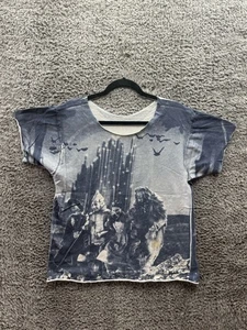 Vintage 90's Stanley Desantis Wizard of Oz AOP Distressed Shirt Mens Size S / M - Picture 1 of 9