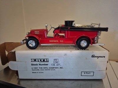ERTL 1926 Seagrave Fire Truck Bank Sidney, IL Limited Edition New In Box - Image 1 of 3