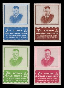1955 ASDA BRIEFMARKENSCHAU PLAKATMARKEN, UNGEZÄHNT - 4er SET - Bild 1 von 2