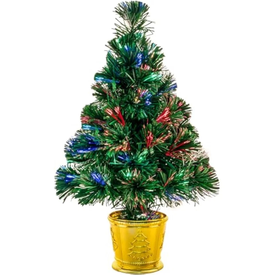 24Inch Fiber Optic Mini Christmas Tree - Small Tabletop Xmas Decor Des - Image 1 of 1