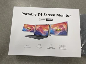 YUTOO Portable Tri-Screen Monitor 14” 1080p - Picture 1 of 7